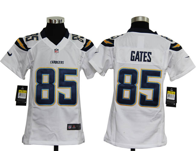 Nike Jersey White Game youths Team San Diego Chargers 85 Antonio Gates